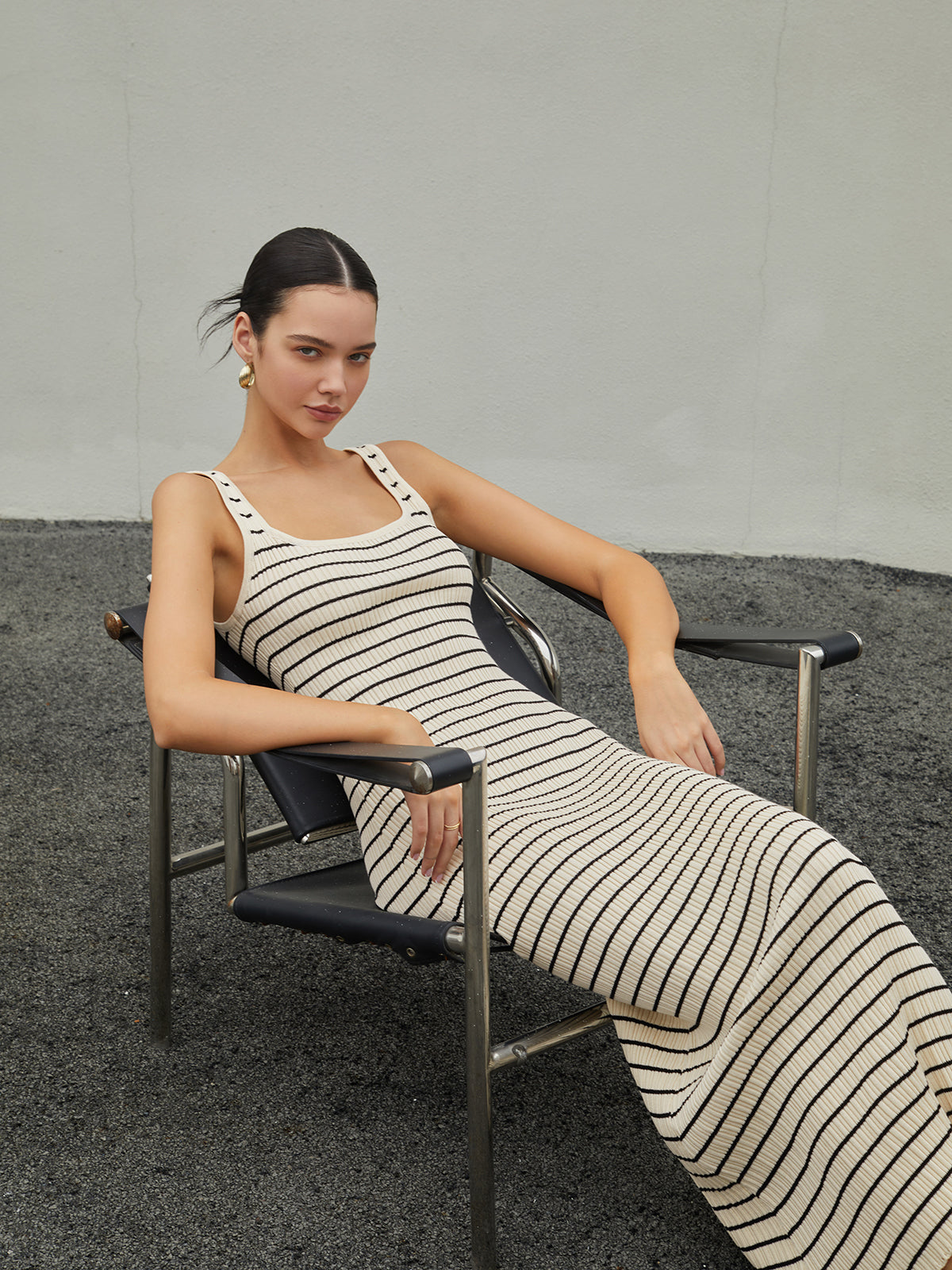 Stripe Long Knit Dress