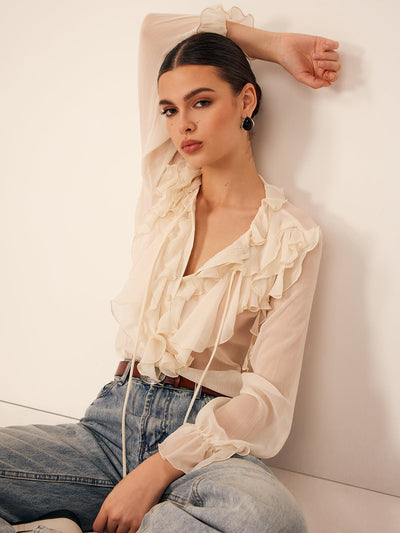 Ruffle Chiffon Shirt