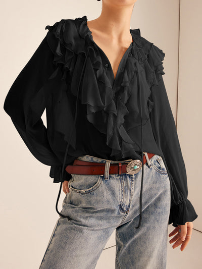 Ruffle Chiffon Shirt