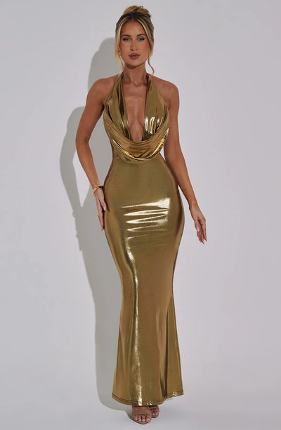 CHRISTA MAXI DRESS - GOLD