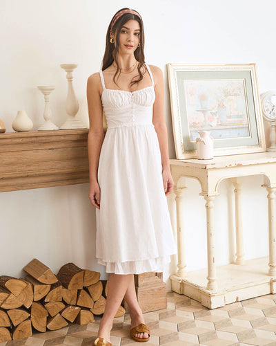 Ruched Cotton Dress