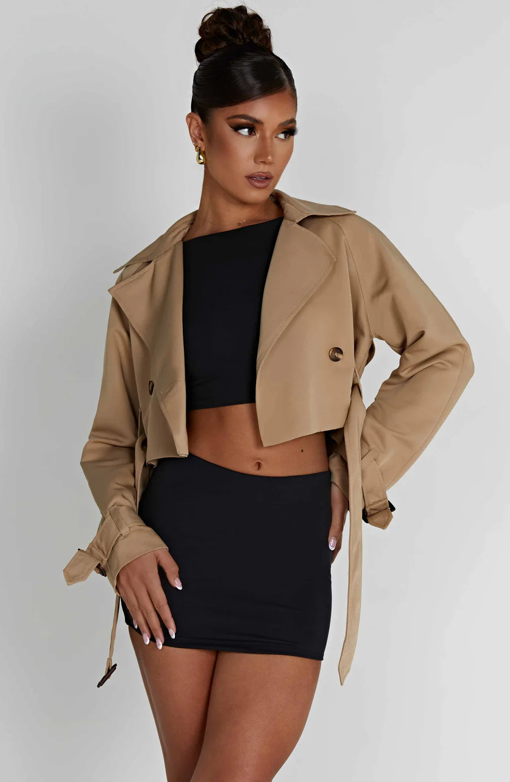 CALISTA CROPPED TRENCH COAT