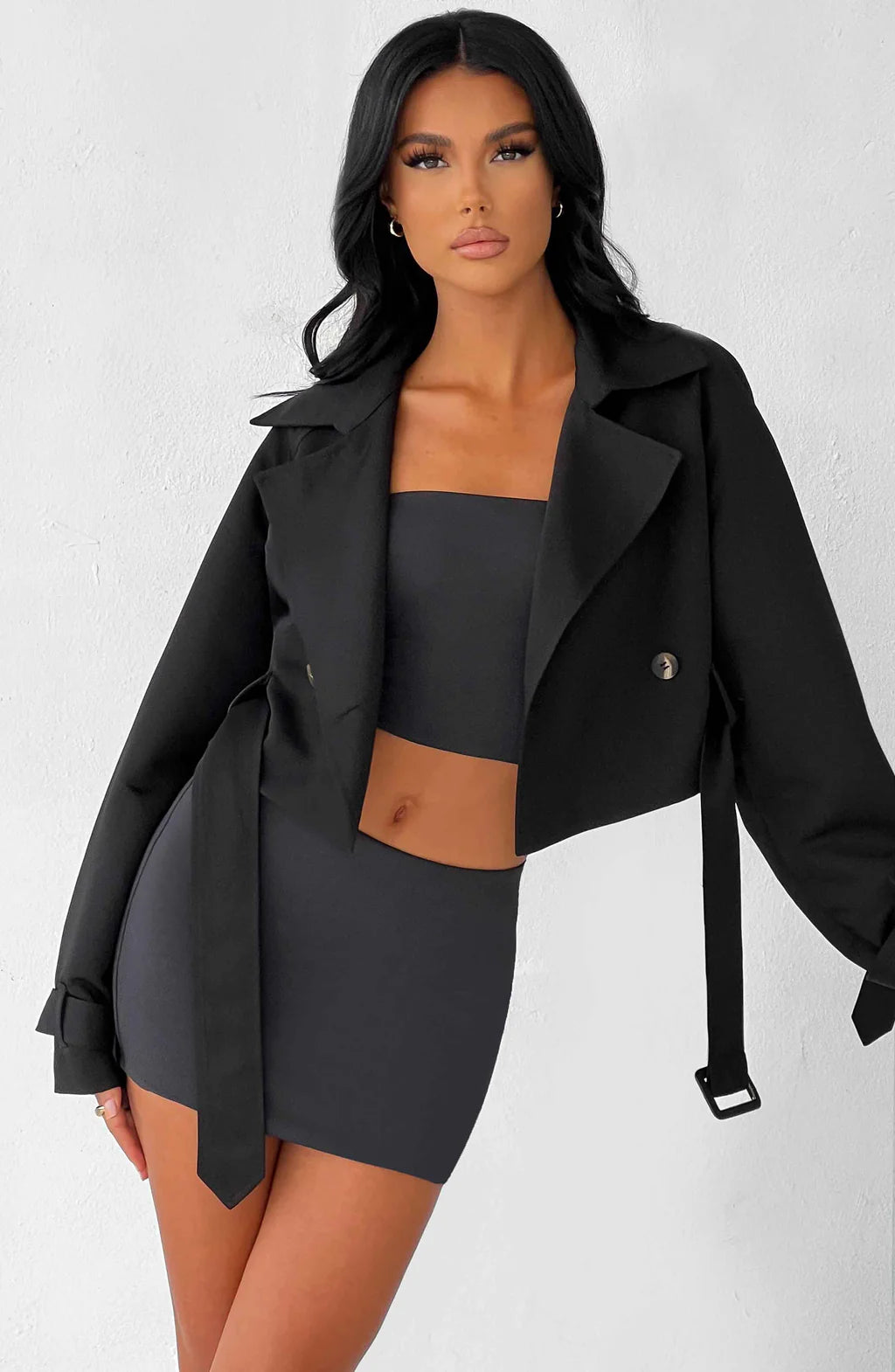 CALISTA CROPPED TRENCH COAT