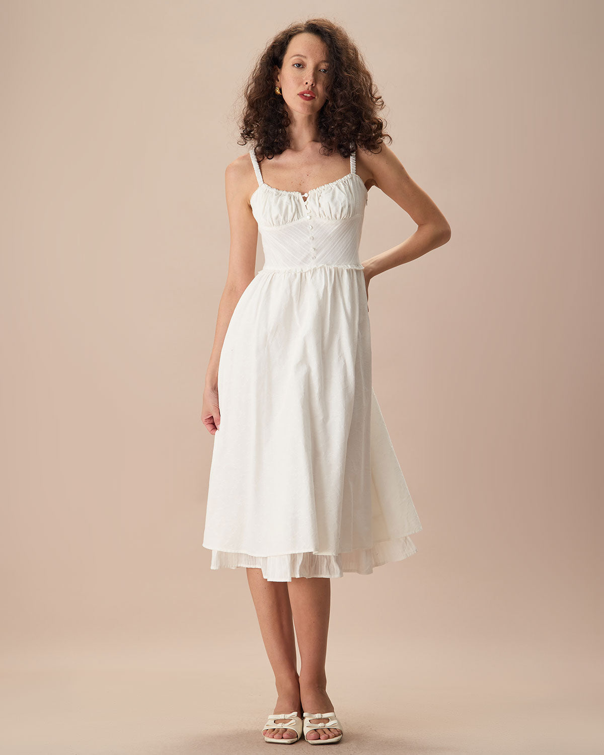 Ruched Cotton Dress